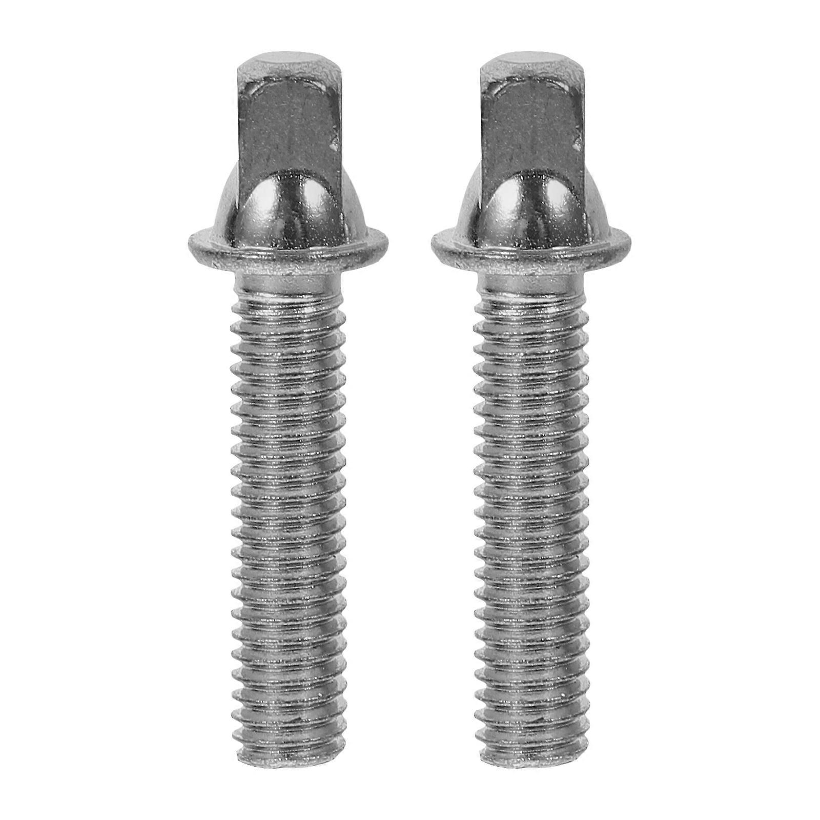 Drum Hardware Screws Stainless Steel for Drum Lugs Tension Adjustment Performance 34.5mm Silver 2Pcs
