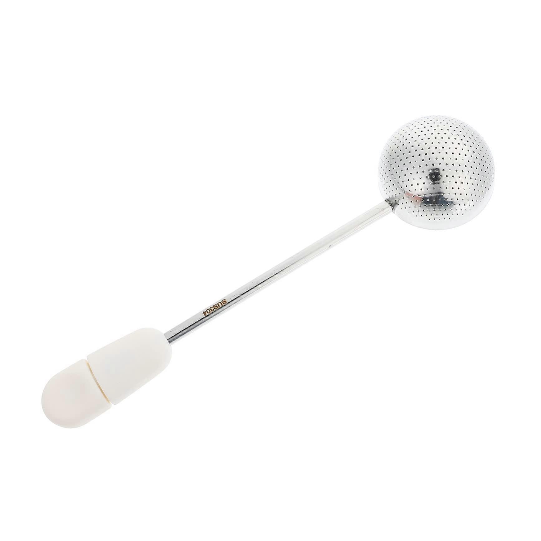 1 piece tea strainer with rotatable handle portable tea filter for tea and spices to clean operate for tea lovers white