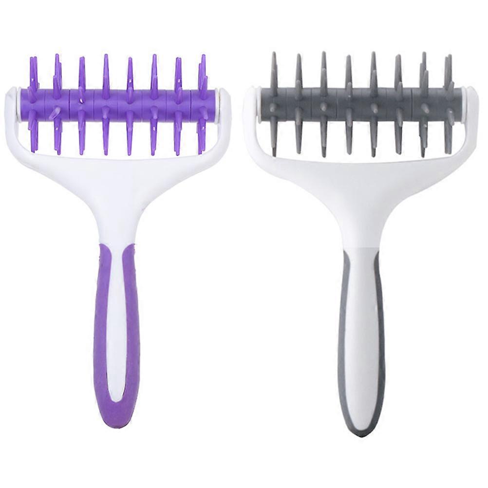 Pizza Docking Tool Dough Roller Pastry Hole Puncher For Baking Purple 2Pcs
