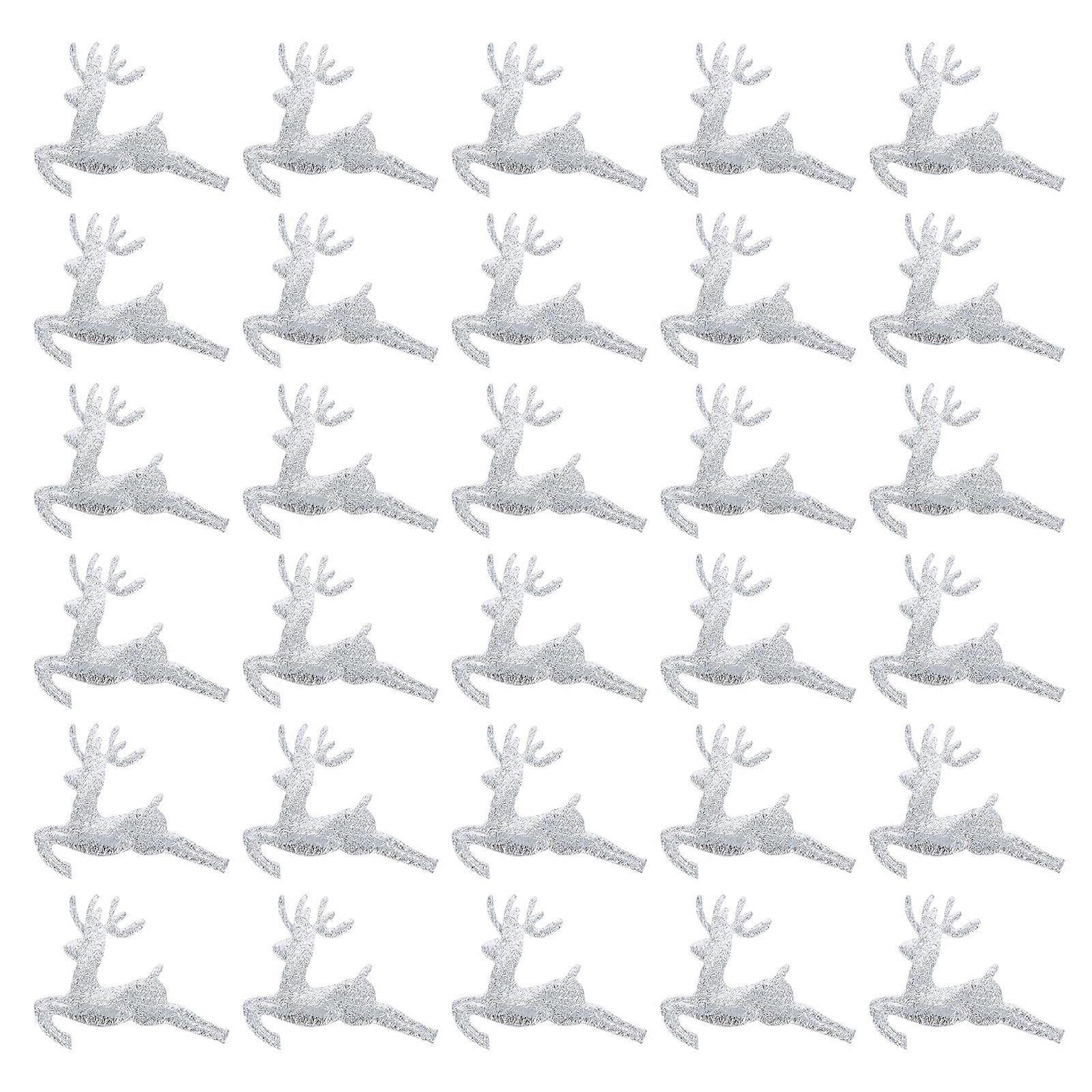 Party Style Decorations Confetti Glitter Elk Shape Silver 4.5x4cm 100Pcs