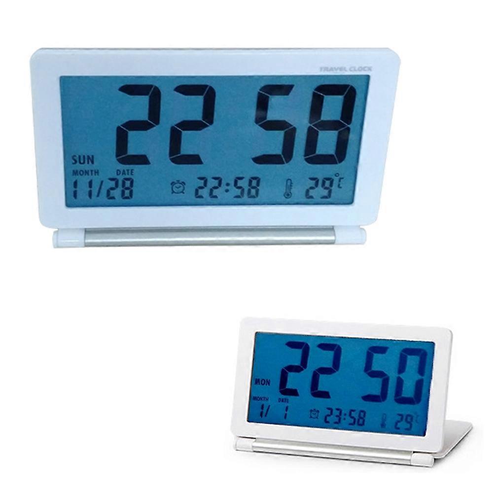 Portable Digital Clock Travel Alarm Clock with Snooze Time Display Date Display for Home 10.6 x 6.5 x 1.5 Cm 1Pcs