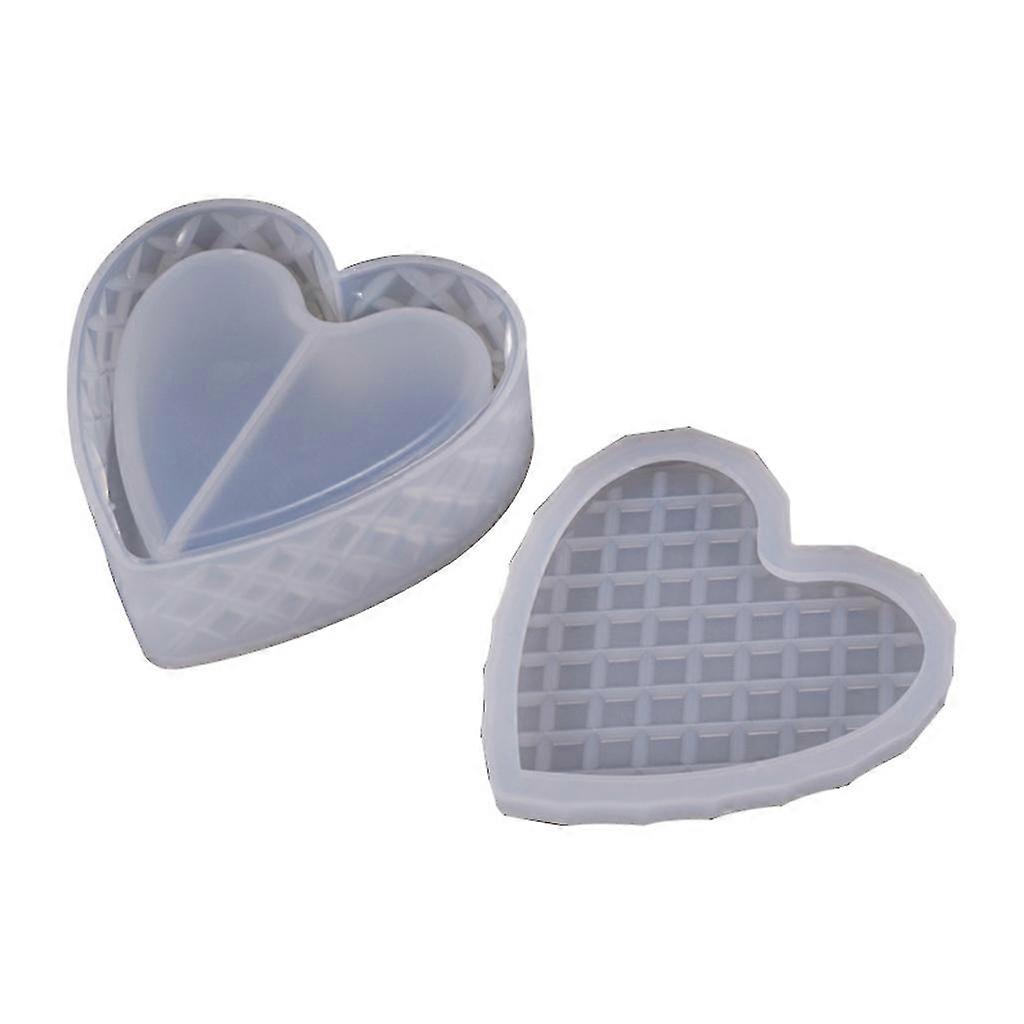 DIY Silicone Mold for Epoxy Resin Heart-Shape Cut Section Storage Box