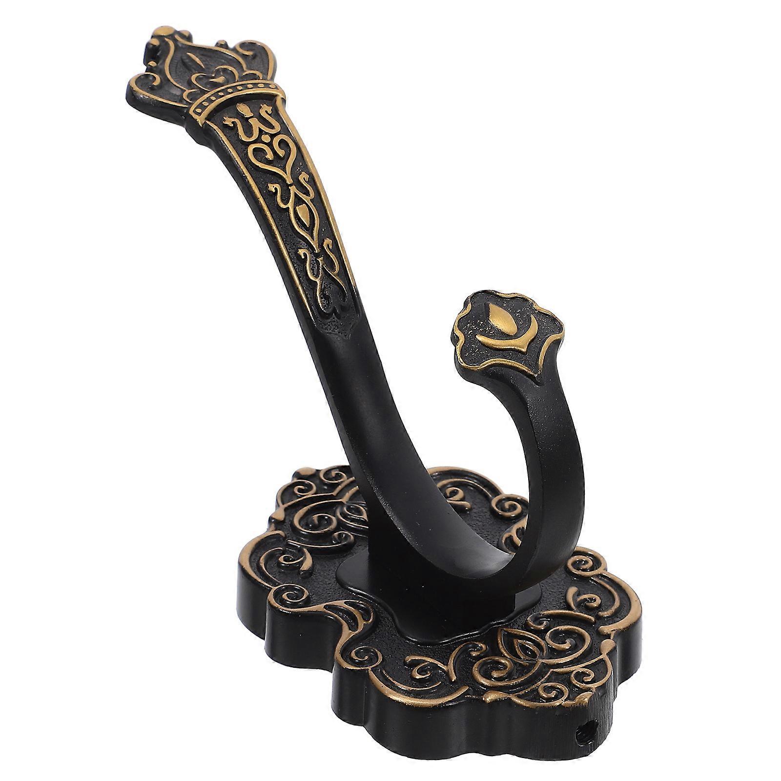 Retro Wall Hook Metal Hanging Hook Bathroom Accessories Black 1Pcs