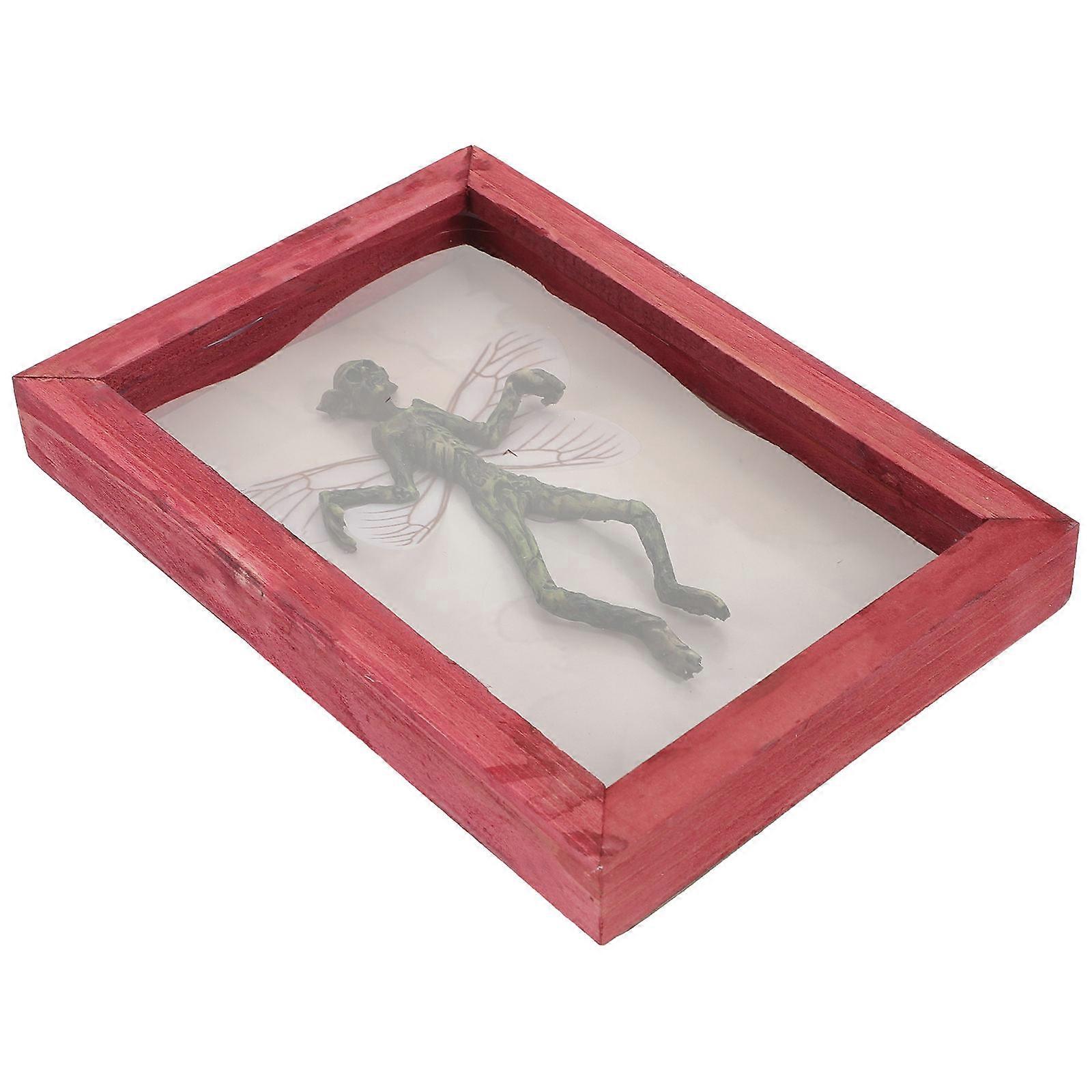 Halloween Home Decor Mysterious Specimen Picture Frame Red Frame Rectangular Wood 1Set