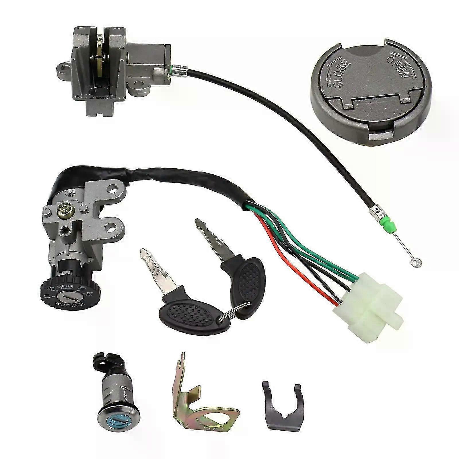 Ignition Switch Key Lock Seat Locks Gas Tank Set Fit For  Scooter Moped