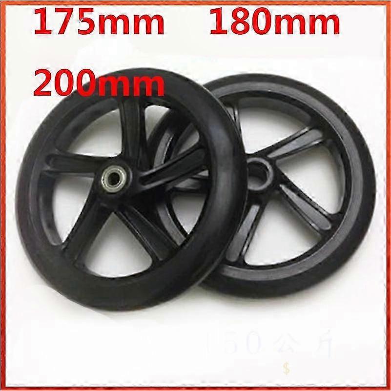 200mm / 175mm / 180mm Scooter Wheels, Quiet PU Material, Elastic and Thick with ABEC7 Bearings, 40mm / 30mm