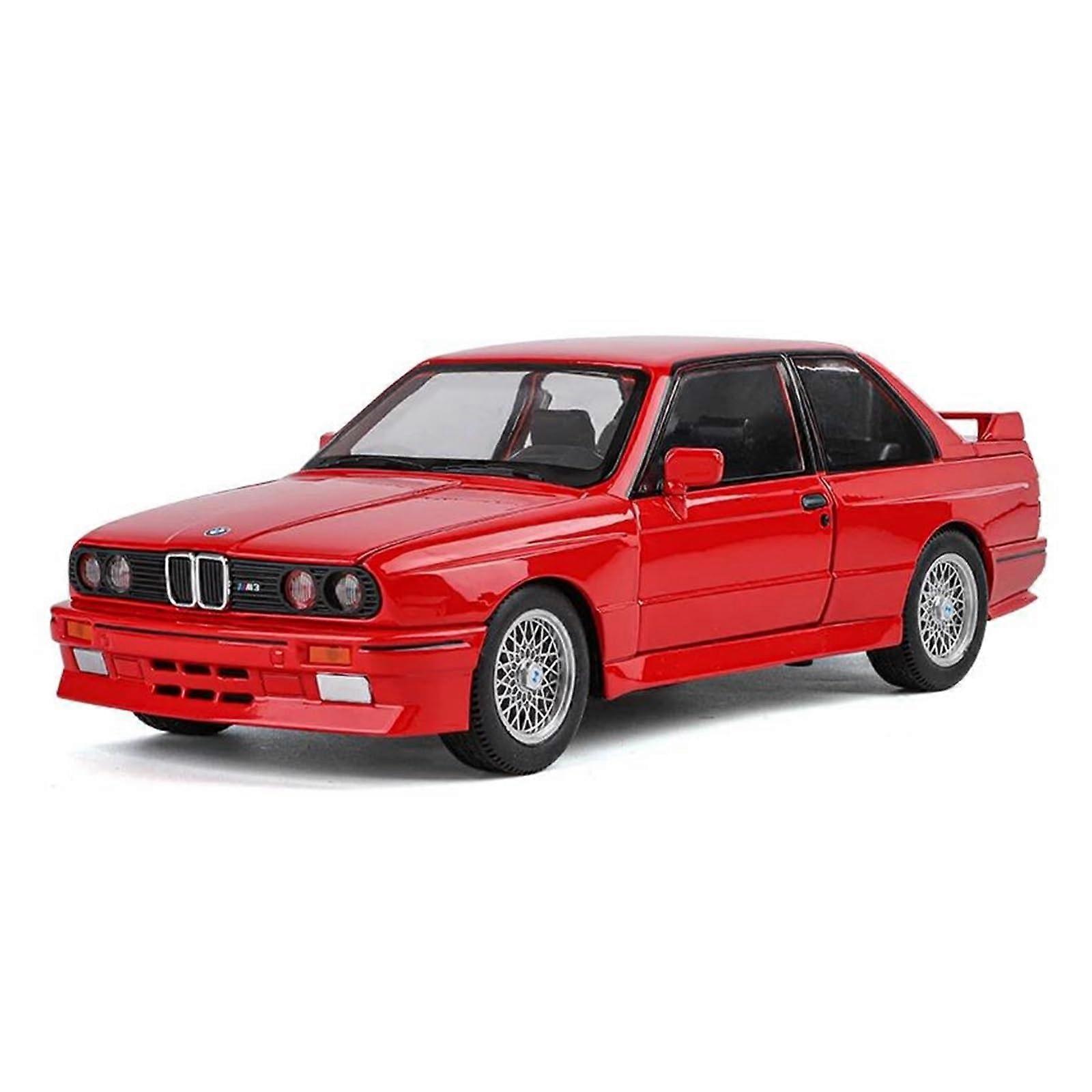 M3 E30 1:24 Scale Alloy Supercar Model with Sound and Light Pullback Action Collectible Red Birthday Gift