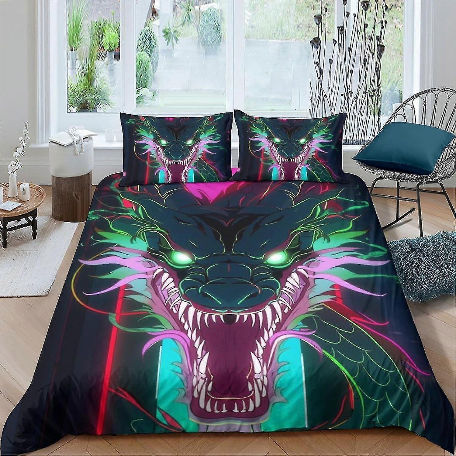 3D Printed Cartoon Duvet Cover Set with Pillowcase, Double Bed Linens