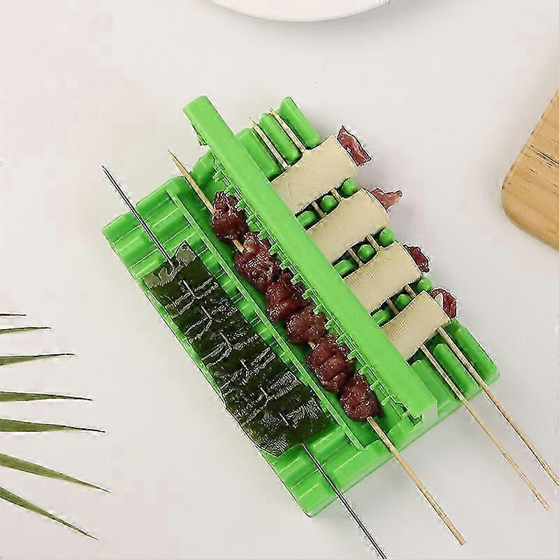 Green BBQ Portable Rope Skewer Kebab Maker Fast Multi-function Vegetable Meat Barbecue Tool Kitchen Accessories