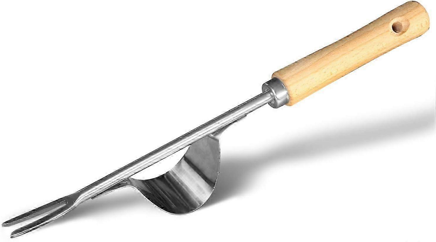 Sturdy Chrome Plated Steel Manual Hand Weeder - Easy Weed Removal Deeper Digging