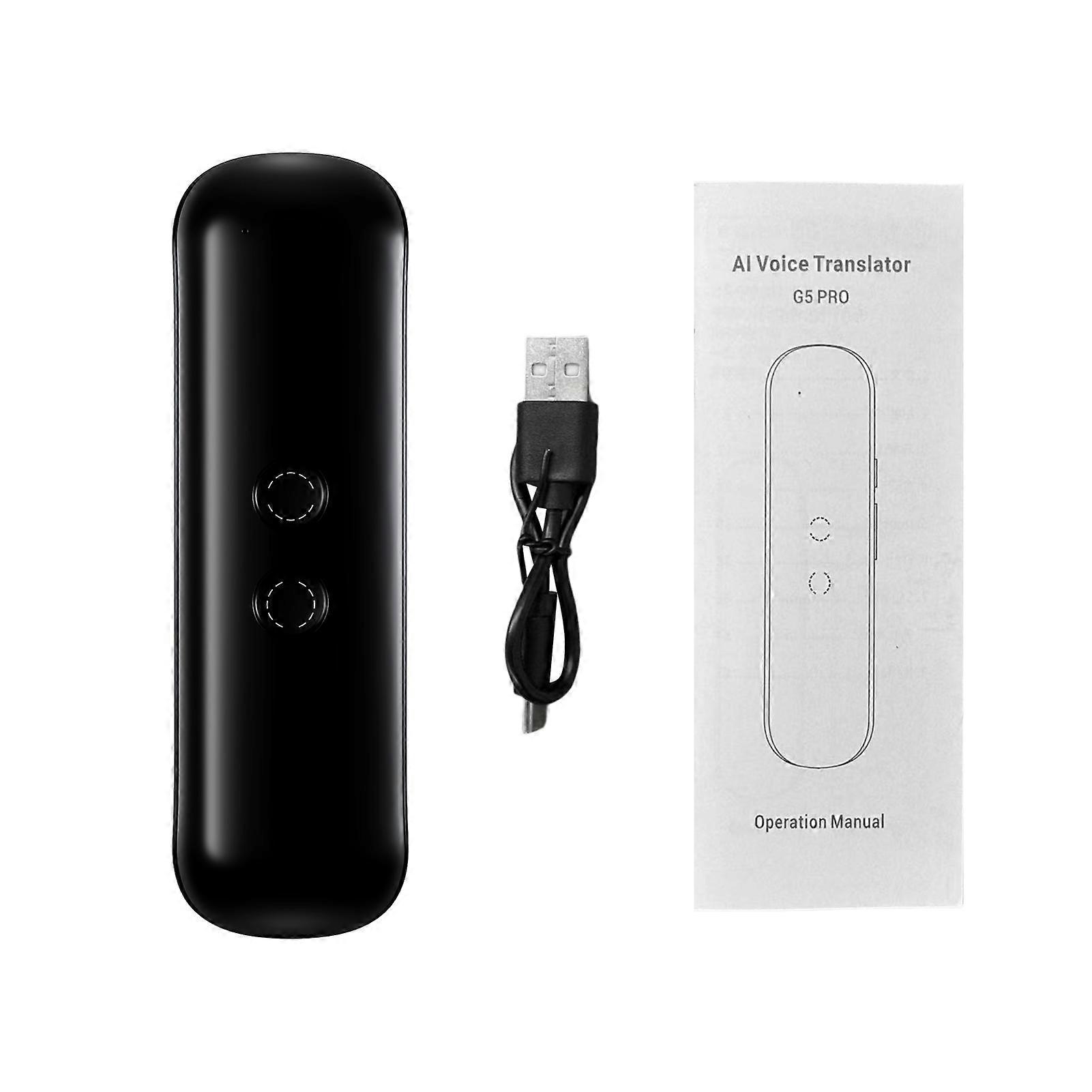 Language Translator Device Bluetooth G5 Pro Supports 127 Languages Real-Time Two-Way Translation Photo Chat Text Group Translation Rechargeable Lithiu