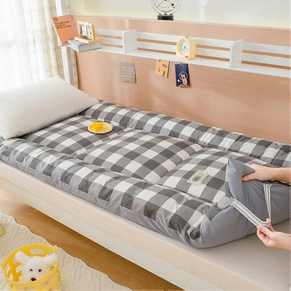Fullsize futon mattress, extra thick futon sofa bed, Japanese floor mattress topper (White, 59x79 inches)