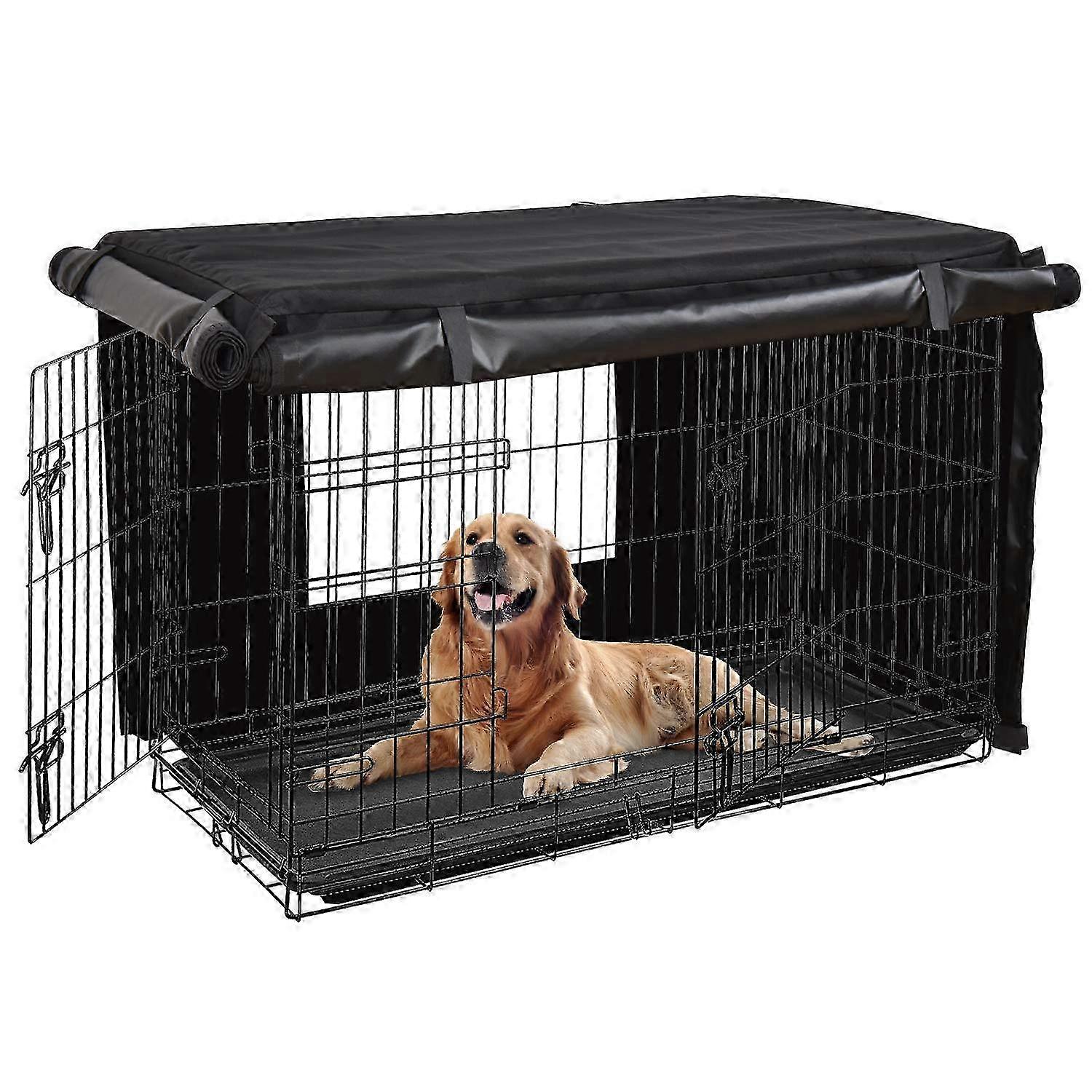 42 Inches Double-Door Dog Crate for Pets Up to 42 Inches in Size, Ideal for Secure and Comfortable Housing