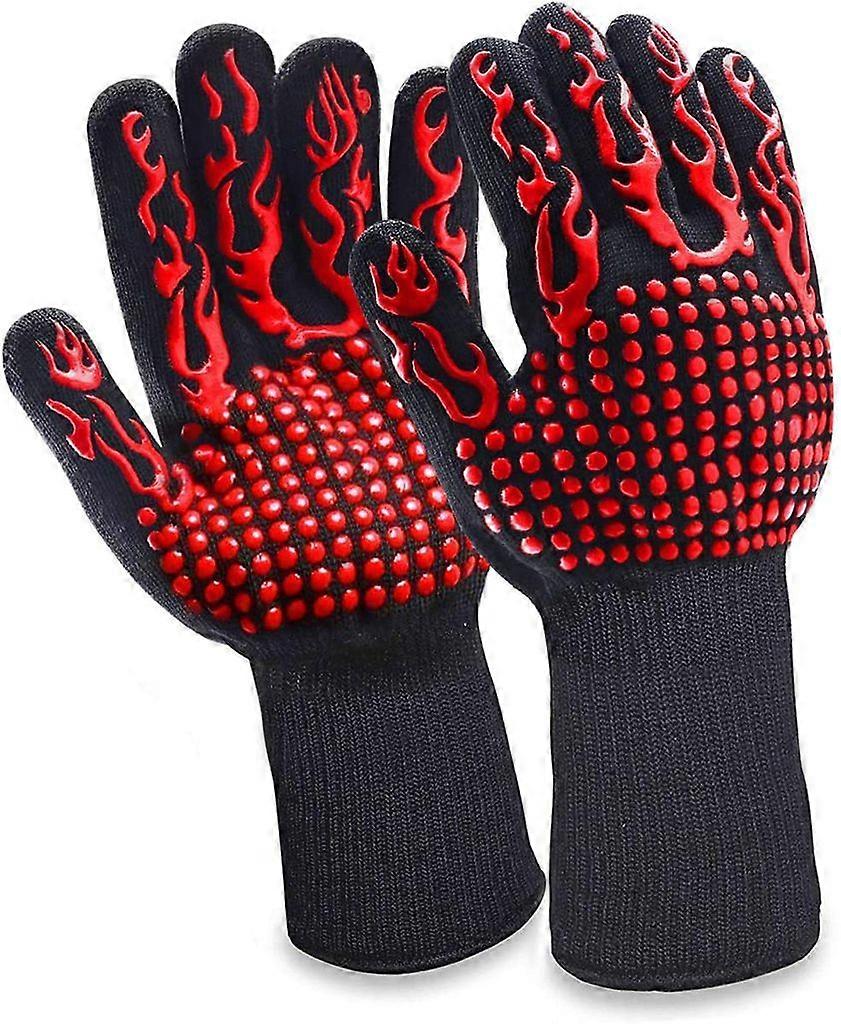 Heat-Resistant Grilling Gloves (800°C): Fireproof, Black – For Baking, Oven Use, Wrist Protection