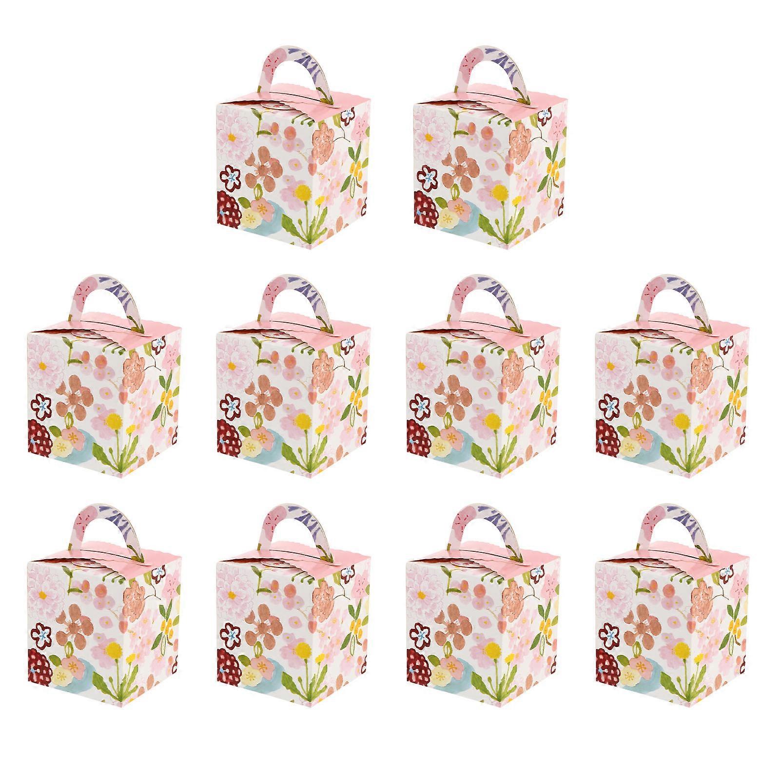 Dessert Container Muffin Boxes Baking Portable Square Pink Window Display 1Set