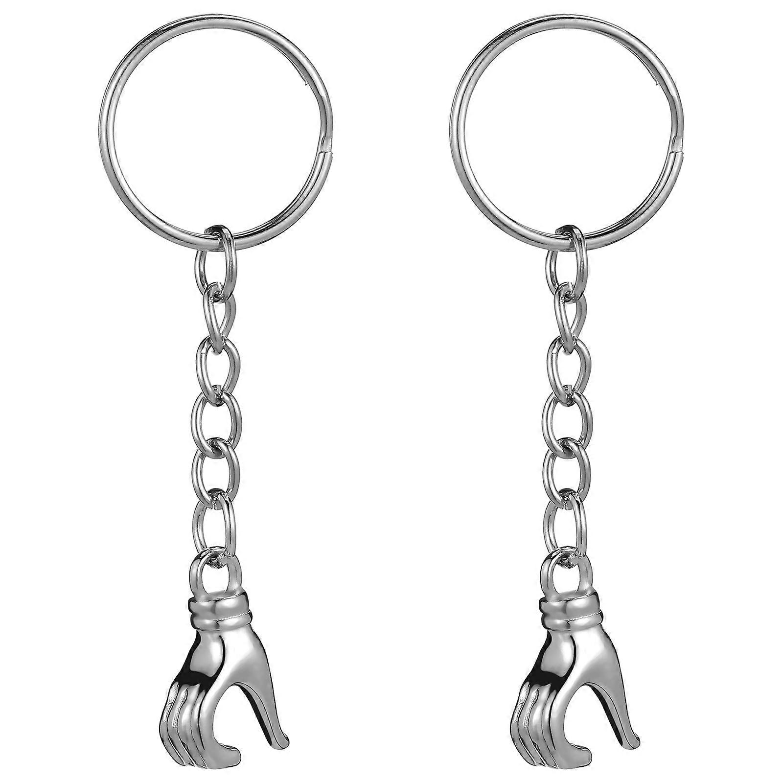 Couples Keychains Magnetic Attachment Heart Shaped Keyring Valentines Day present Silver Color 1 Pair