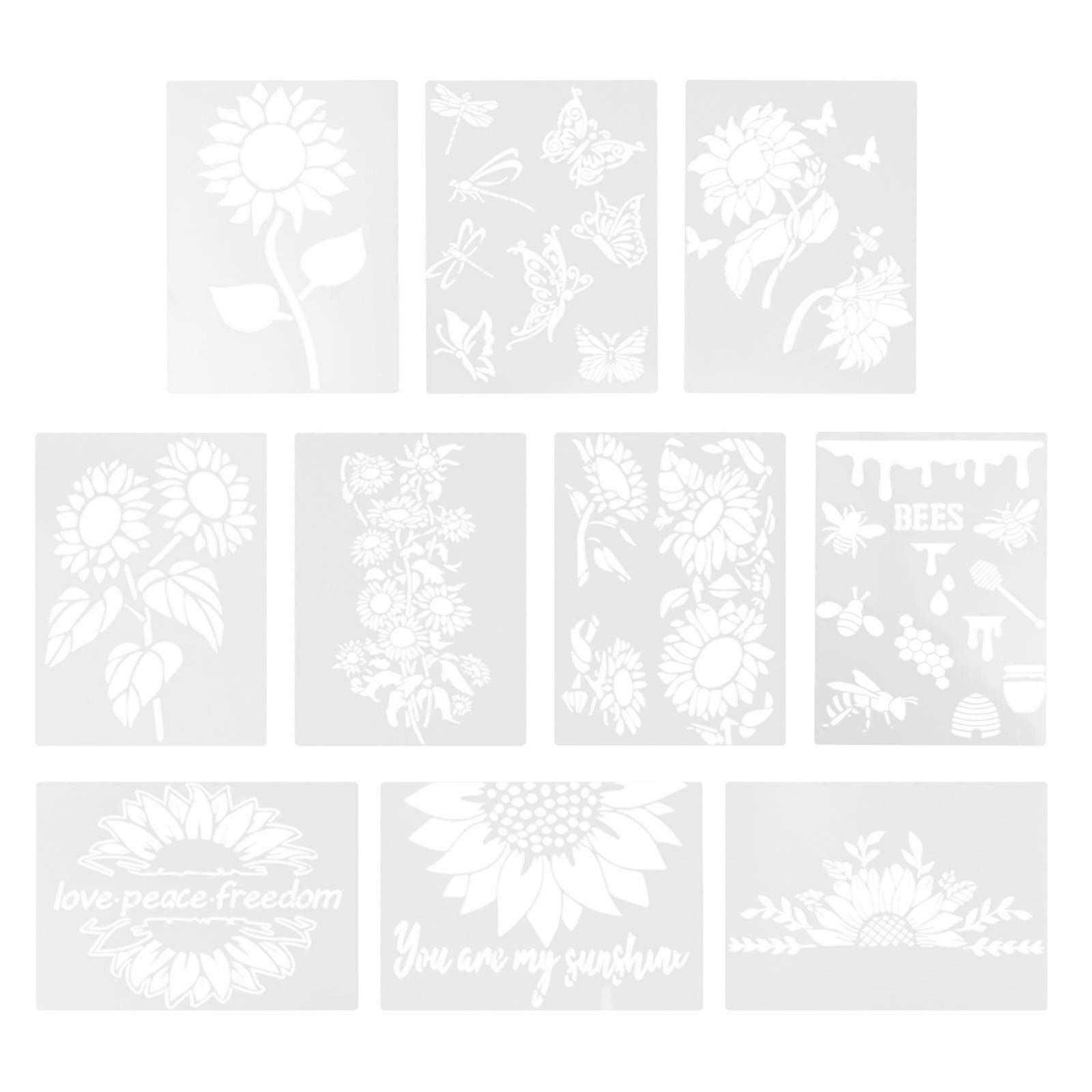 Painting Stencil for Canvas Stencils Reusable Stencils for Painting Artists Crafts 28.5X21X0.1CM White 10 Sheets