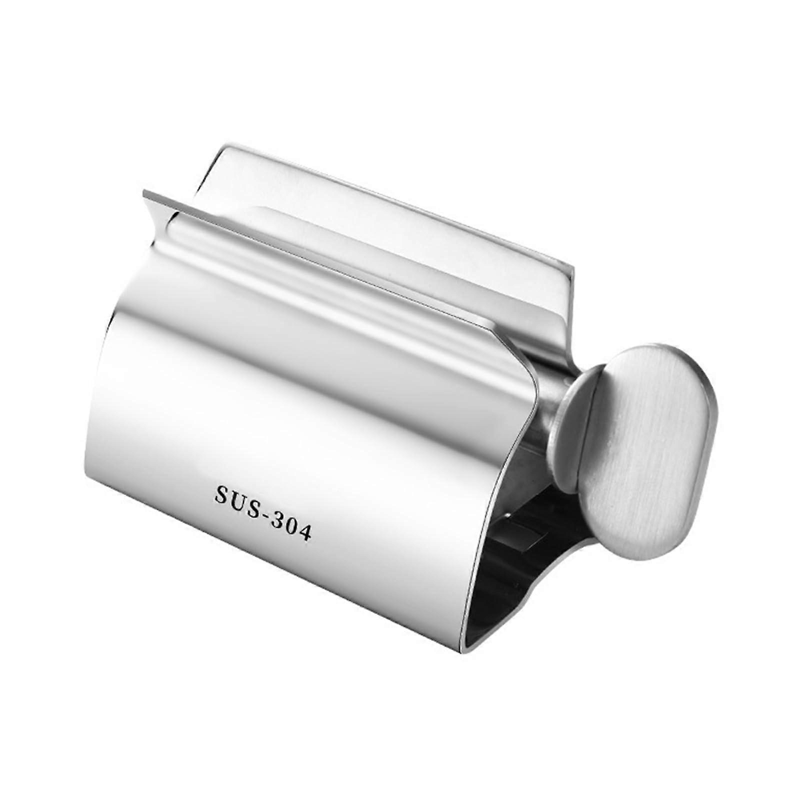 Stainless Steel Toothpaste Squeezer for Face Cleanser, Hand Cream Press, Rotating Holder, Bathroom Accessory