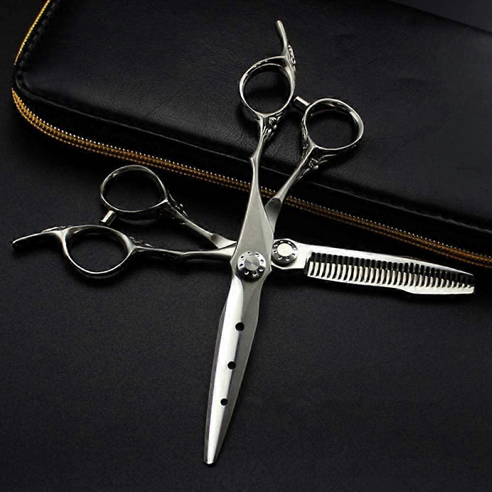 440c 6 Inch Barber Scissors Upscale Matte Finish Thinning Scissors Hairdressing Makas