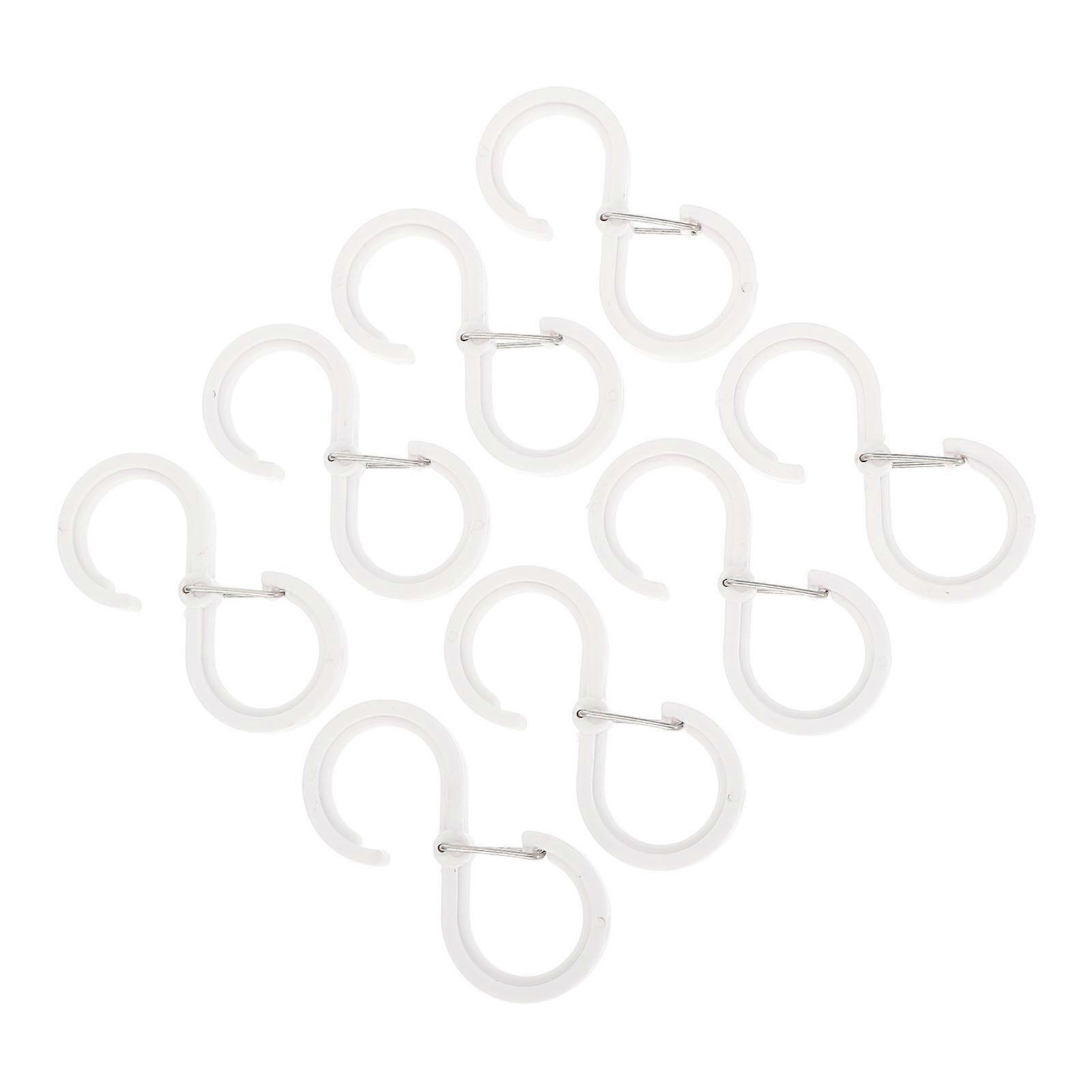 8pcs Transparent PP S Hooks for Home Use and Sturdy for Clothes Bags