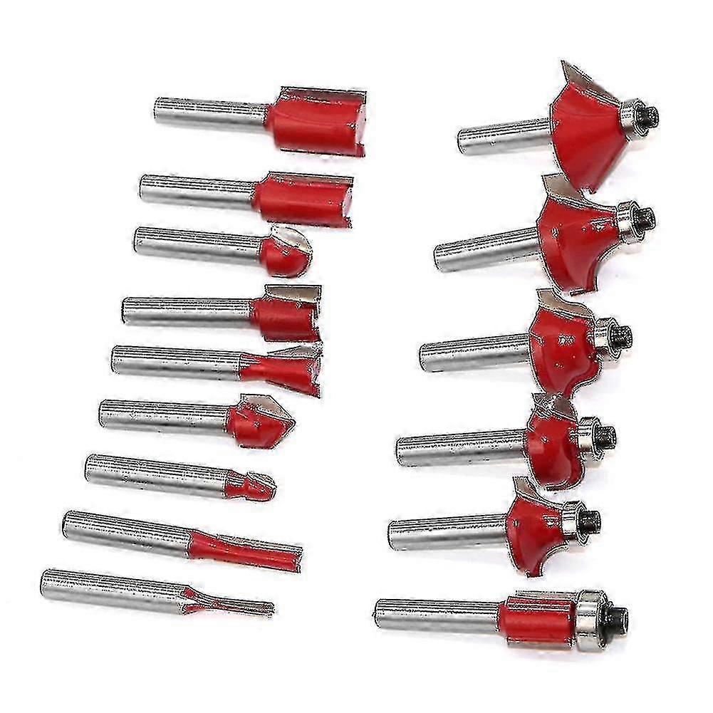15pcs 1/2" Carbide Router Bits Woodworking Milling Cutter Set