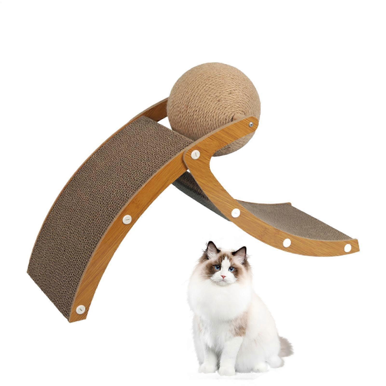 Cat Scratching Board, Interactive Kitten Toy with Builtin Ball, Durable Design