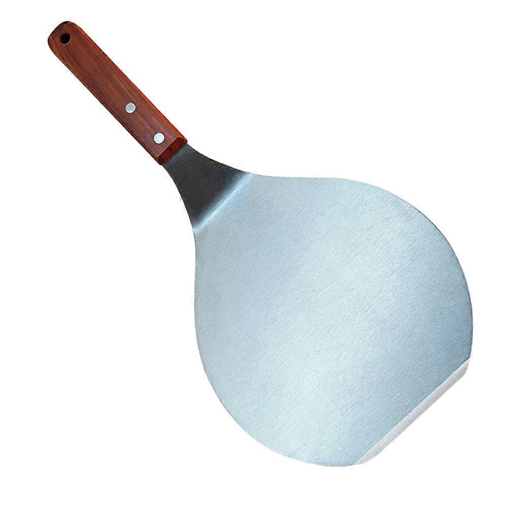 Stainless Steel Pizza with Wooden Handle for Kitchen Use Silver Large 33.8x16.5cm