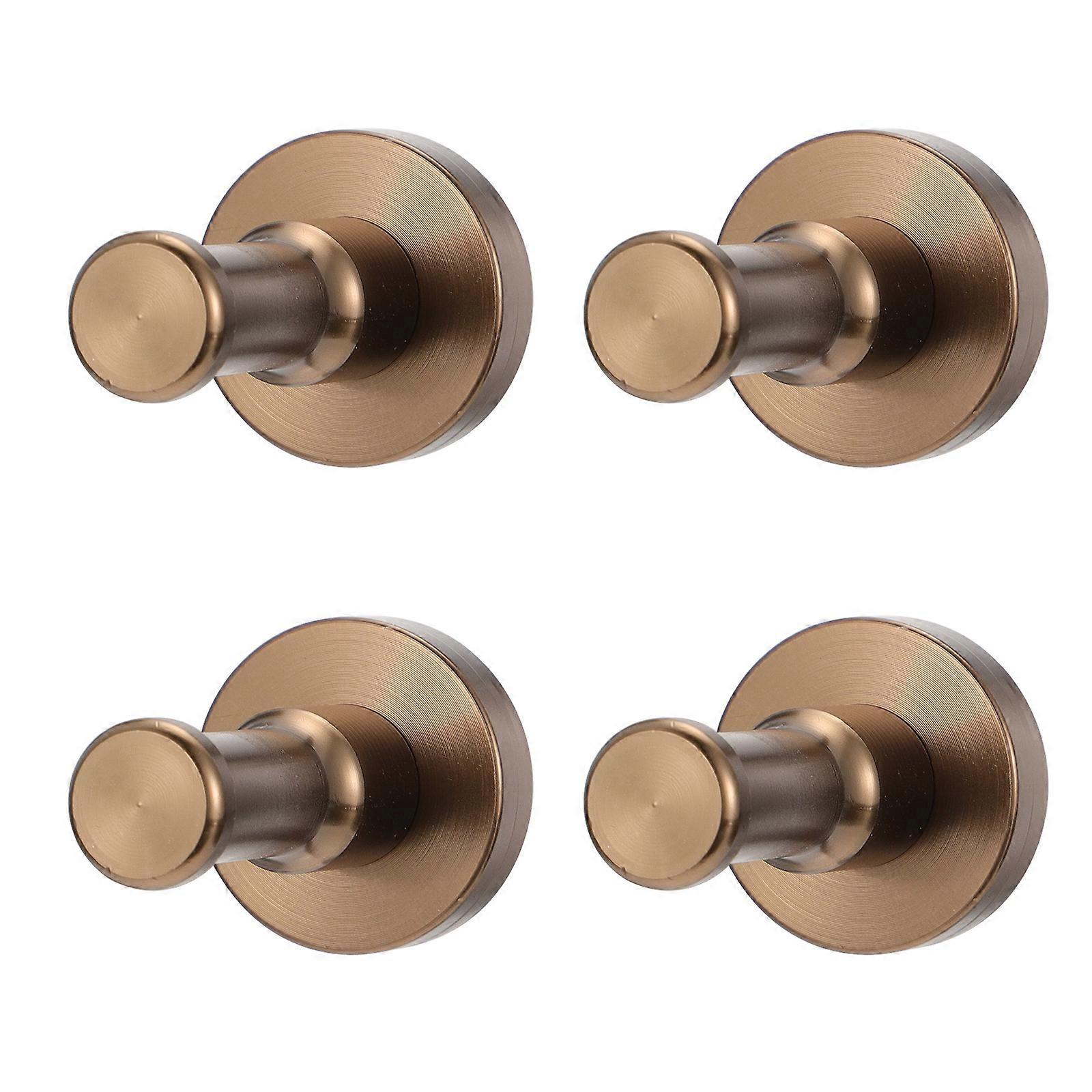 4pcs Round Bathroom Hooks Aluminum Coat Clothes Towel Hanger Without Punching