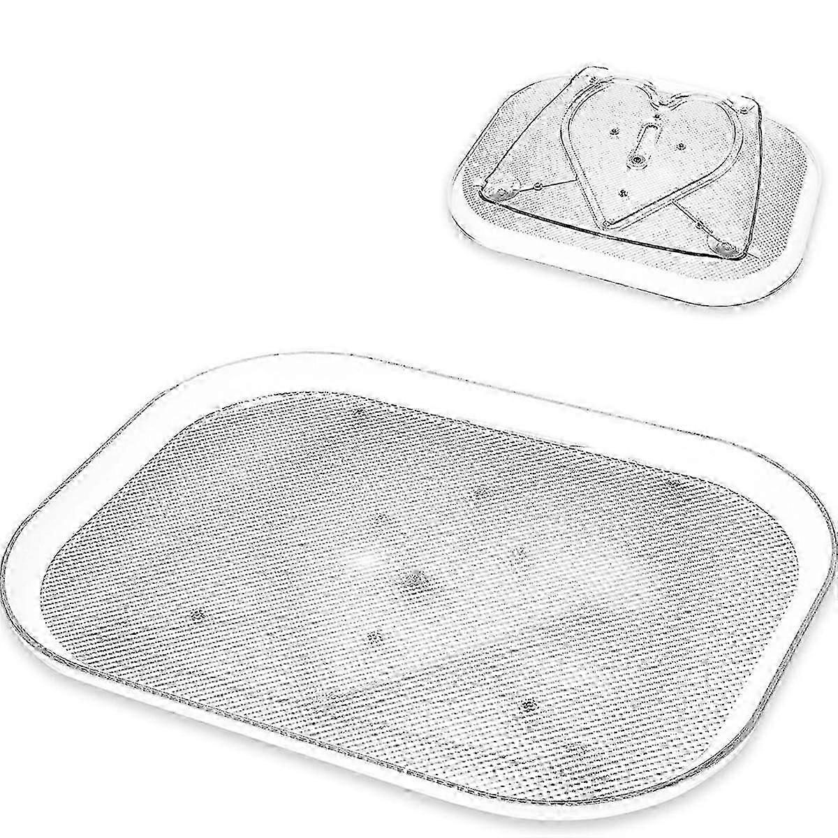2-Pack Lazy Turntable Organizer for Refrigerator & Cabinets - Rotating Rectangular Storage for Kitchen & Pantry Accessory