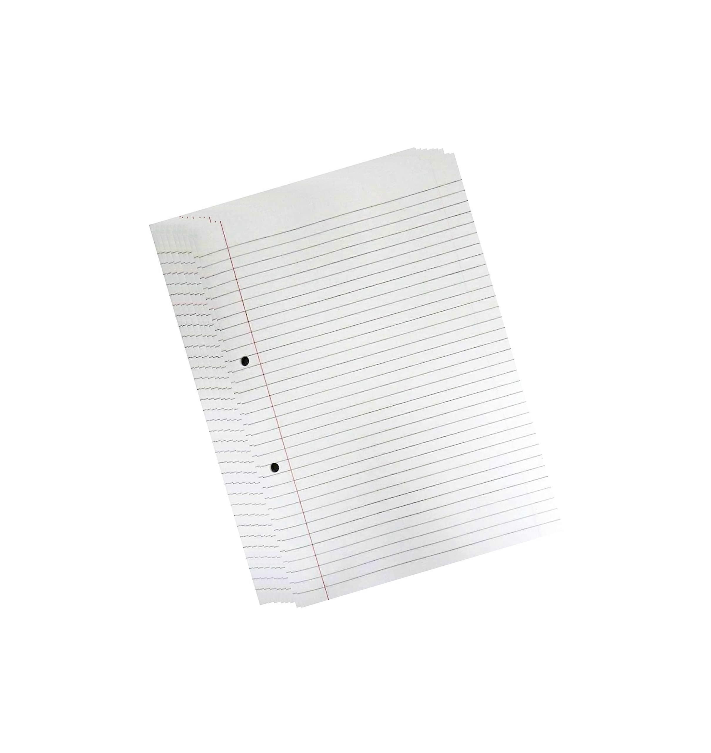 A4 Fine Ruled Refill Pad 1 x 100 Sheets 2-Hole White Paper Notebook for Writing and Note-Taking