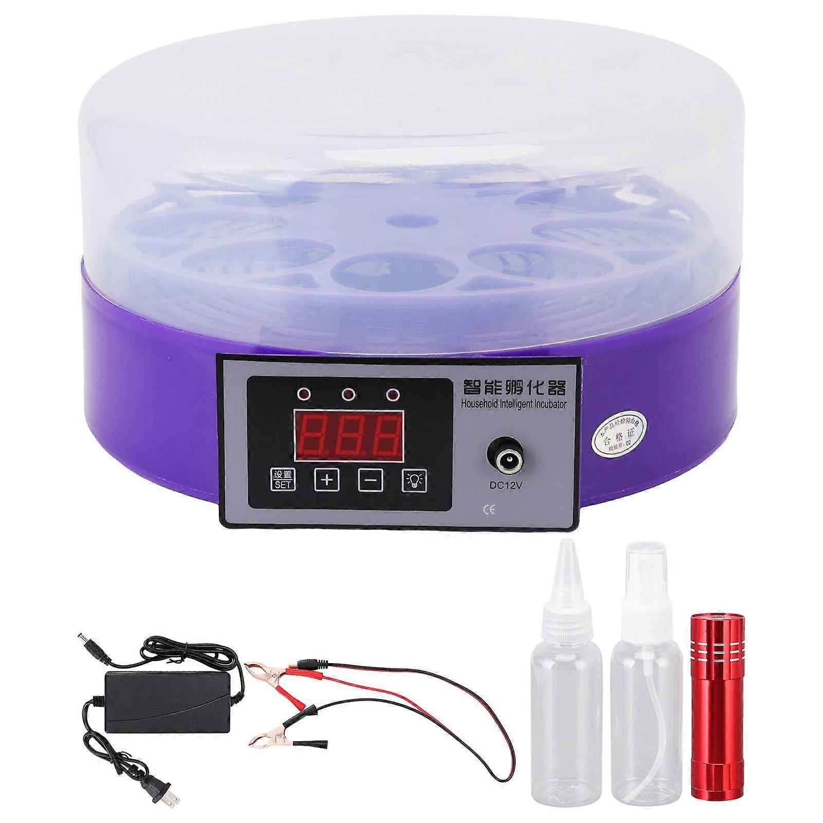 Smart Egg Incubator 9PCS Capacity Automatic Temperature Control DC12V US Plug 110?240V for Chicken Ducks Birds