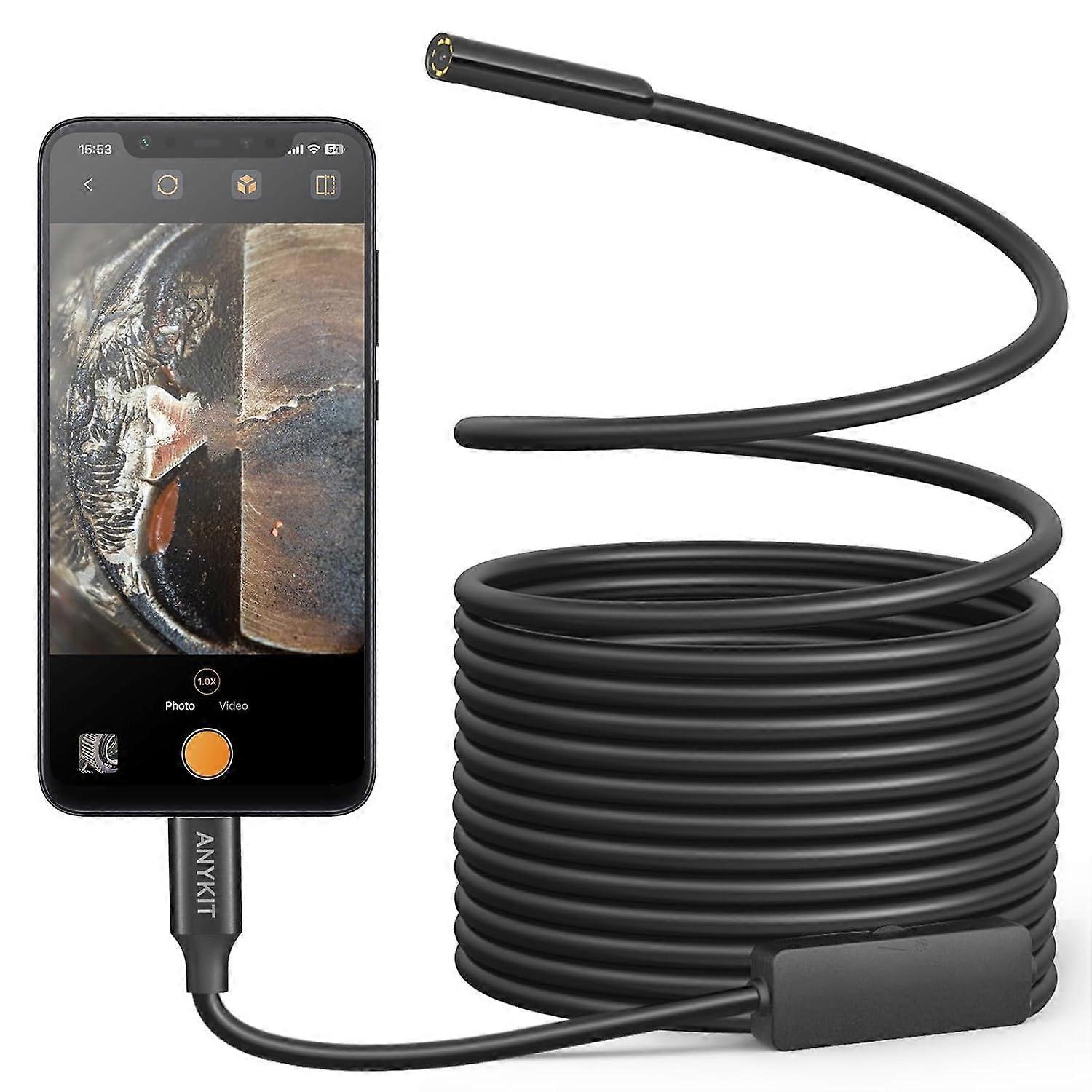 Type-C Endoscope Camera with Light, 1080P HD Borescope