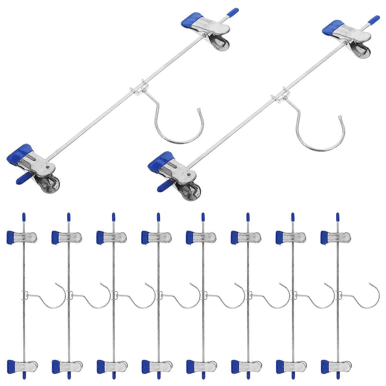 10pcs Metal Pants Hangers Space Saving Organizers Hangers with clips for Arranging Wardrobe