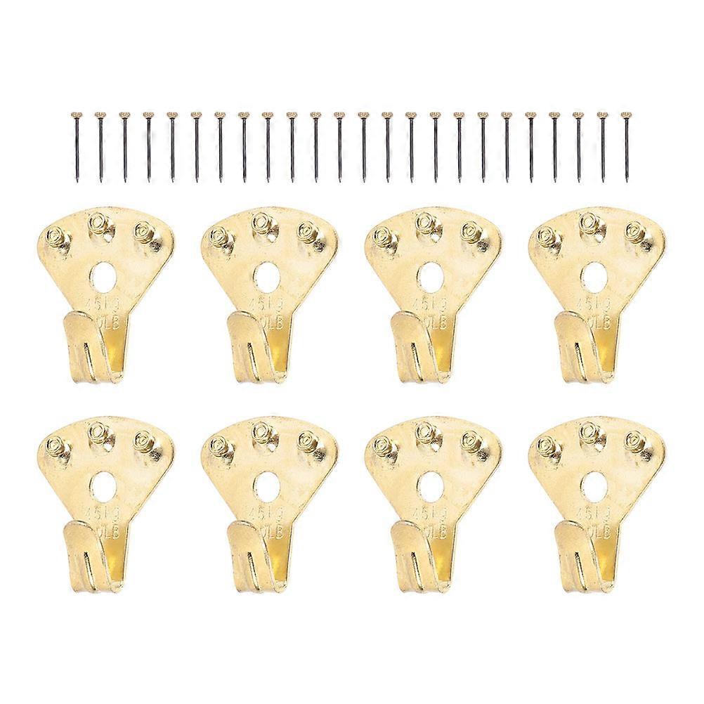 Golden Brass Photo Frame Hooks Heavy Duty Picture Hangers with 36pcs Nails for Storage Use