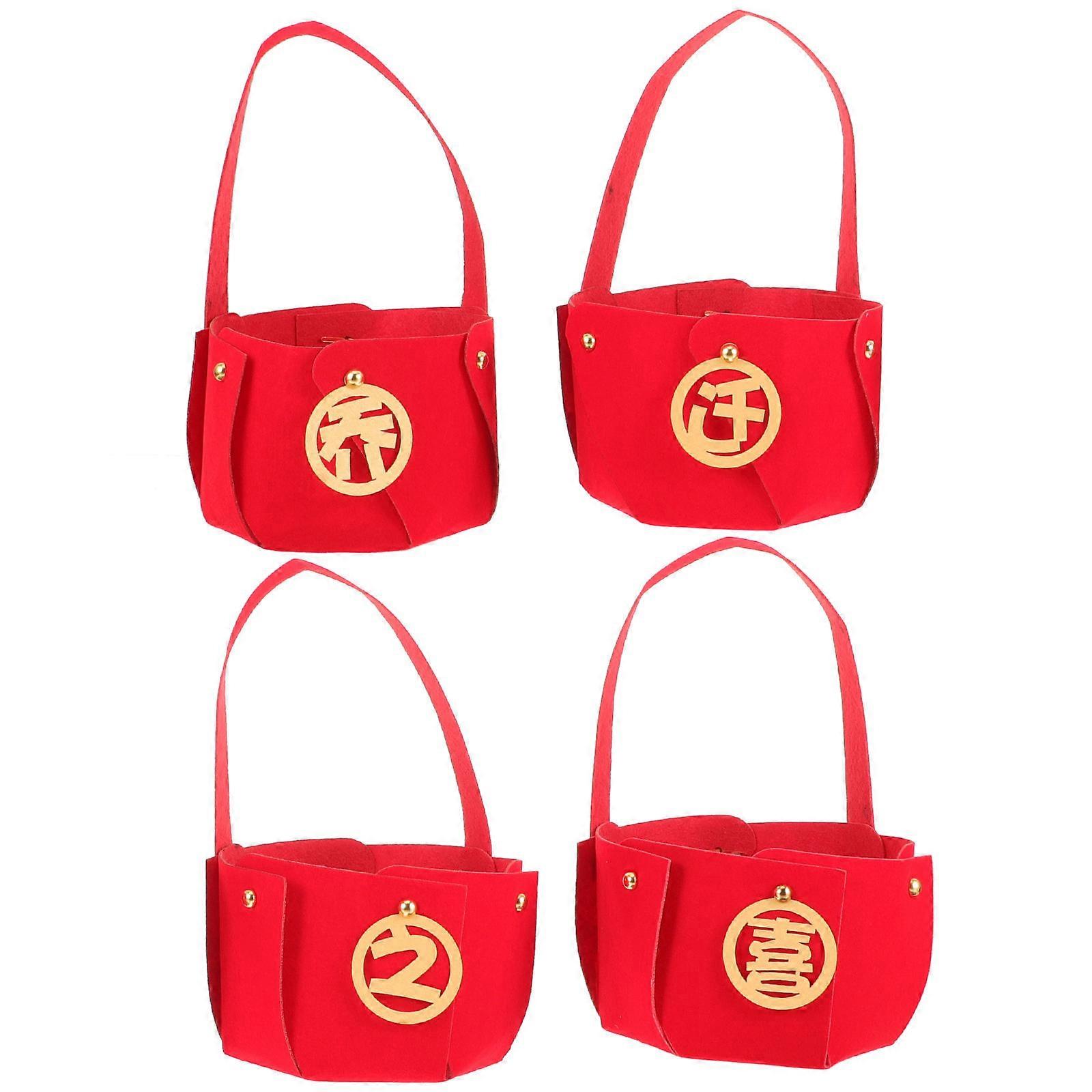 4pcs Durable Non Woven Craft Bags with Handles for Housewarming Parties & Home Decor