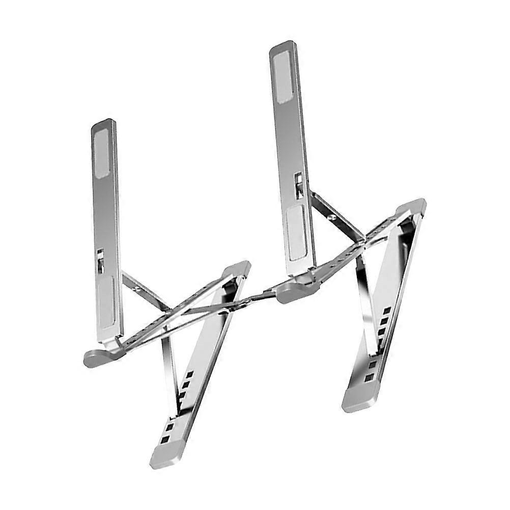 Portable Laptop Cooling Rack Stand for Desk Ergonomic Heat Dissipating Holder for Tablets and Books, Silver