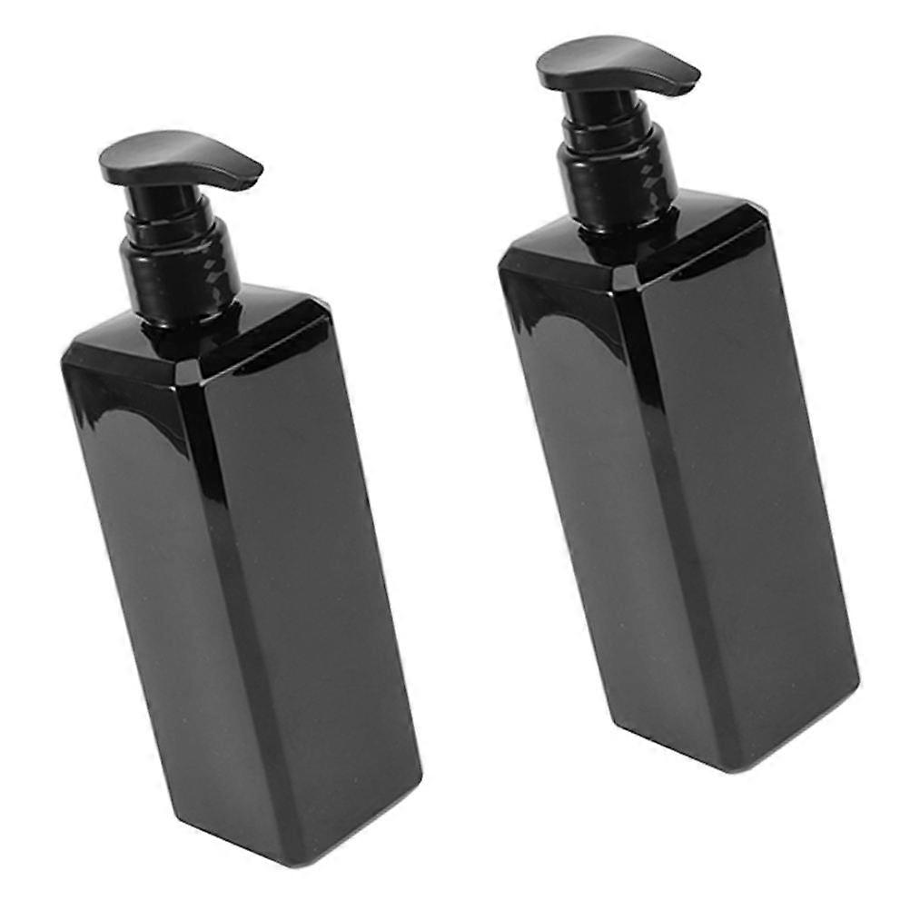Shower Gel Dispenser Soap Bottle for Storage Black Plastic Compact Lightweight Refillable 2 Pcs
