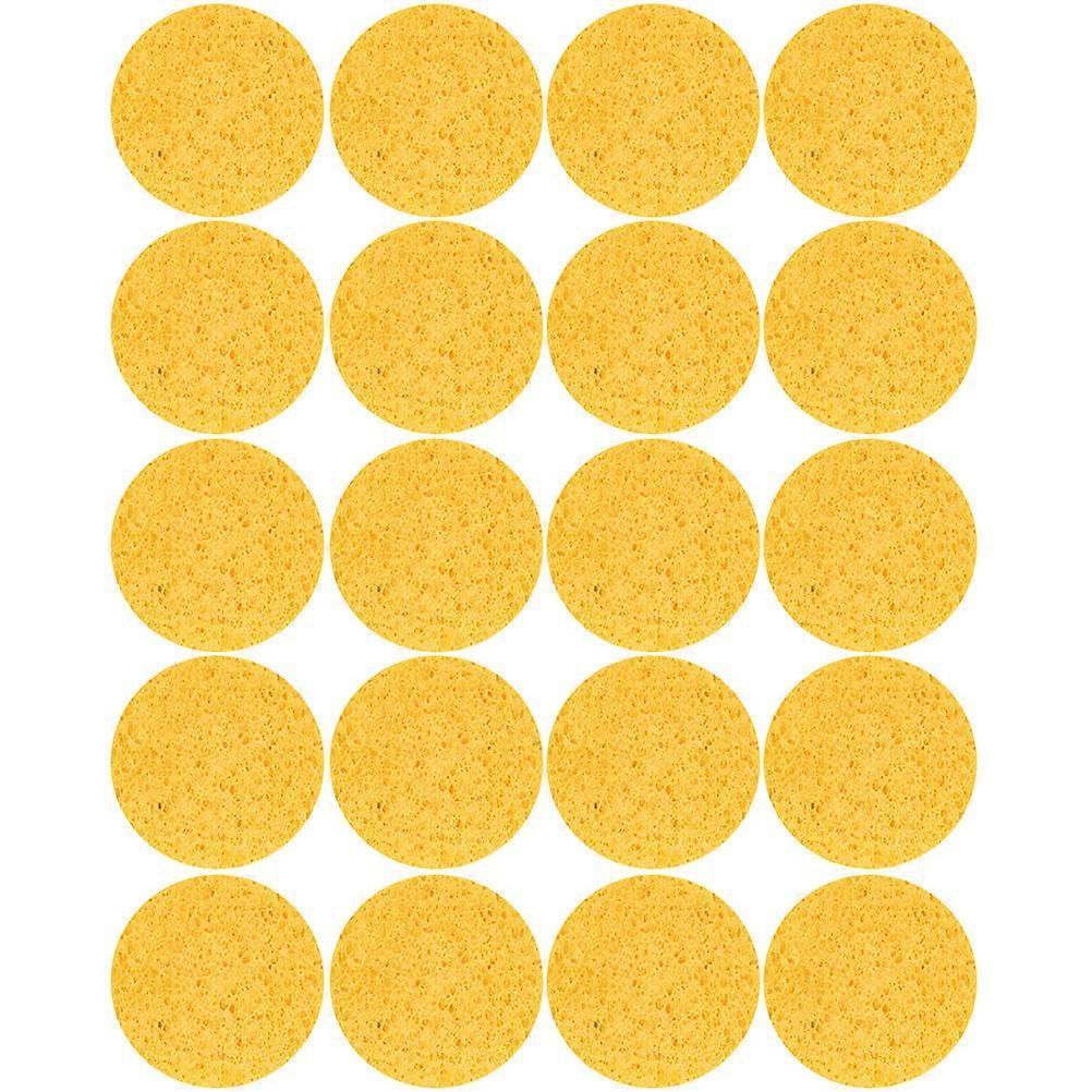 20pcs Soft Cellulose Round Makeup Remover Sponges for Gentle Exfoliation & Face Cleaning – Reusable Skincare Pads for Men and Women