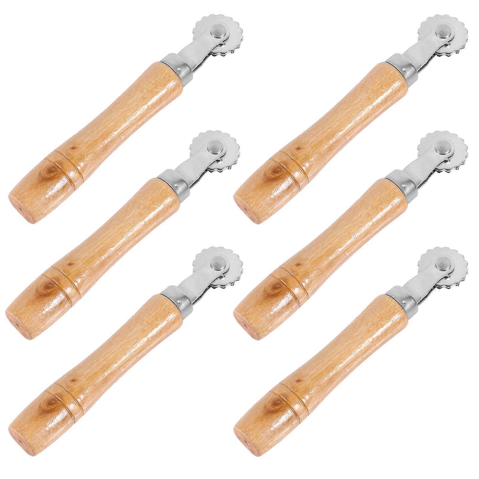 Beekeeping Wire Tool Beehive Foundation Embedding Spur Wire Wheel Embedder Tool Wood 14x1.5cm 6Pcs