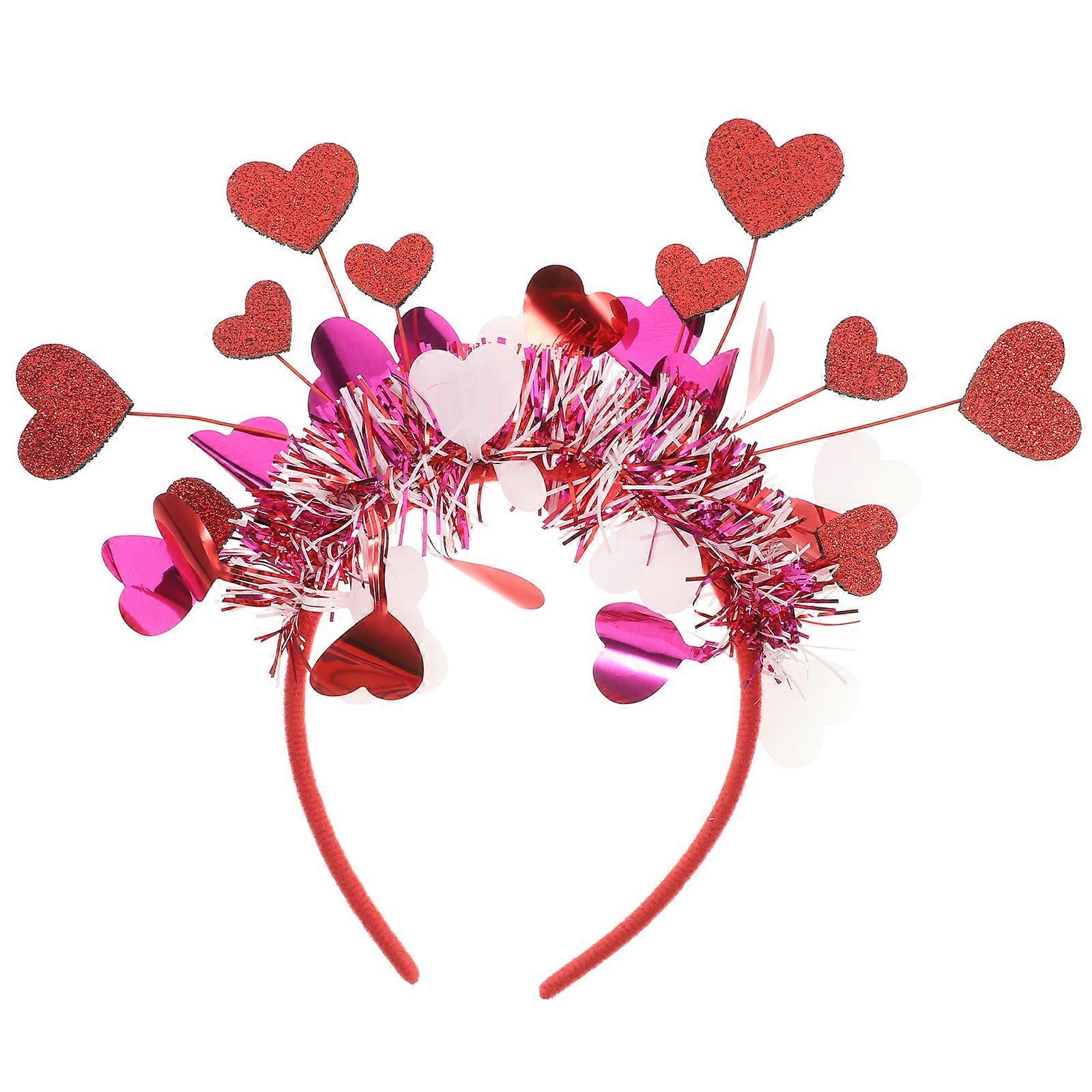 Cute Glitter Heart Headband for Valentine's Day Parties Weddings Birthdays Themed Events Charming Celebration Accessory
