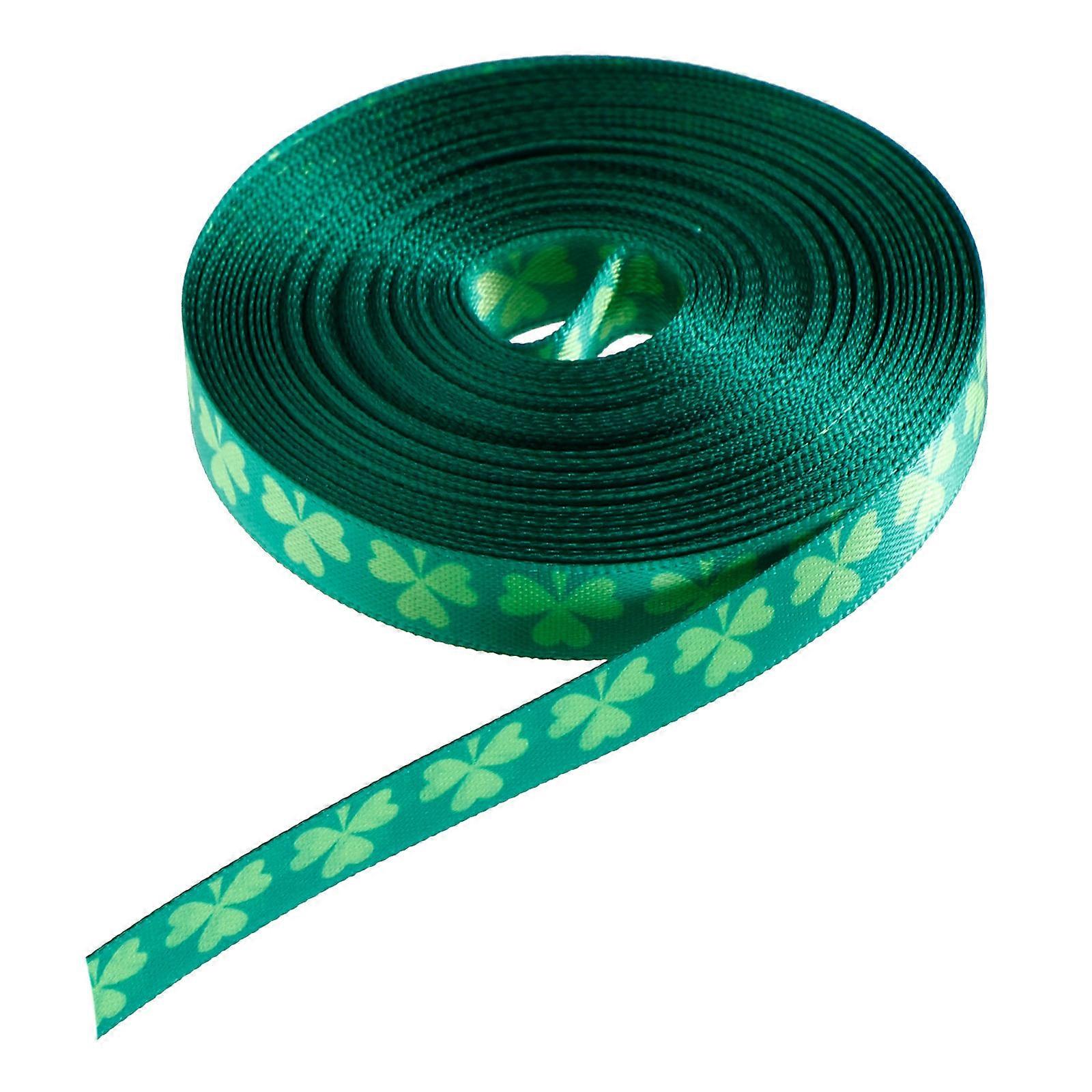 Green Cloth Ribbon for Gift Wrapping and Decor Perfect for St Patrick's Day Party Supplies and Craft Projects 1 Roll