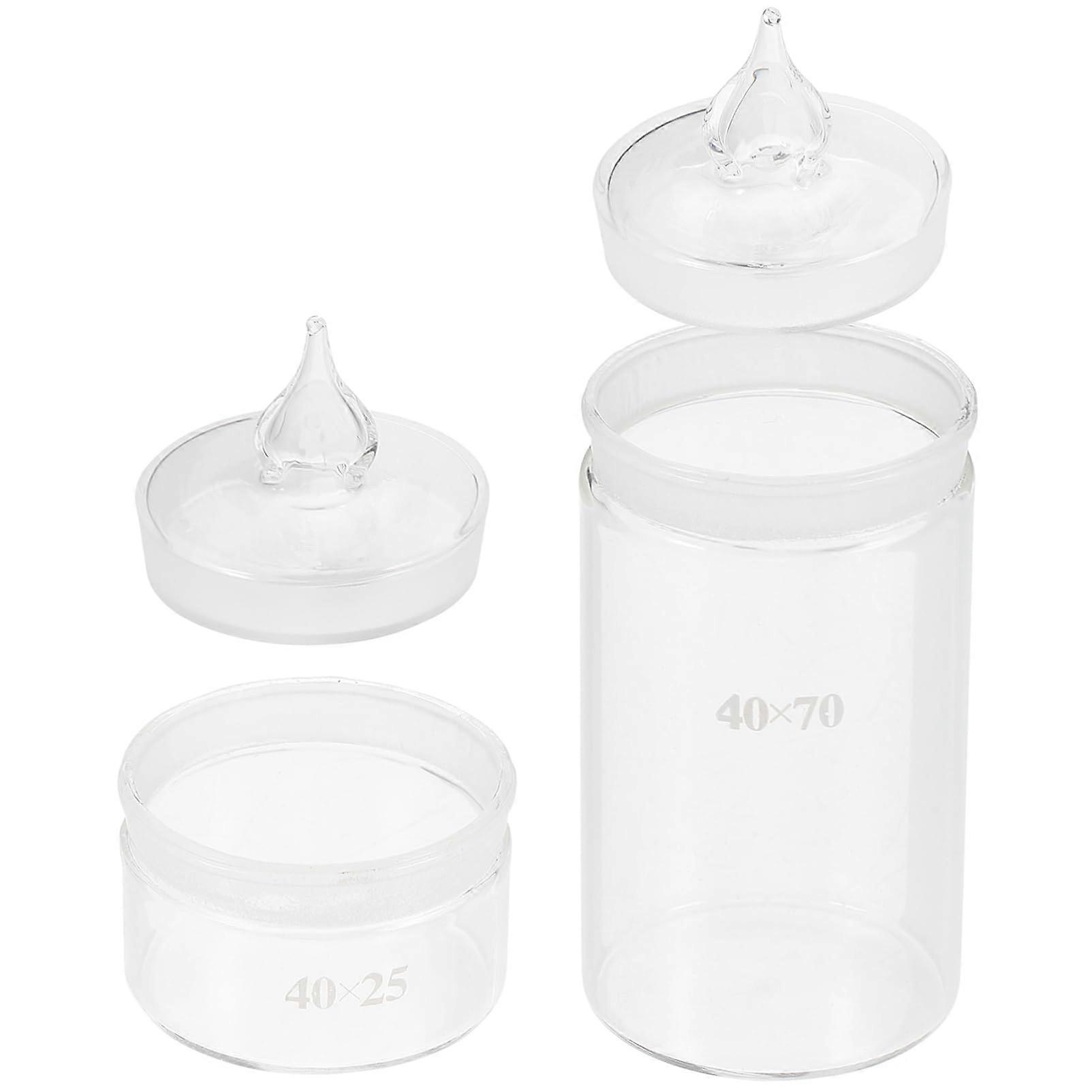 Glass Weighing Bottles Clear Laboratory Weighing Bottles with Lid Flat for Precise Measurements Experiments