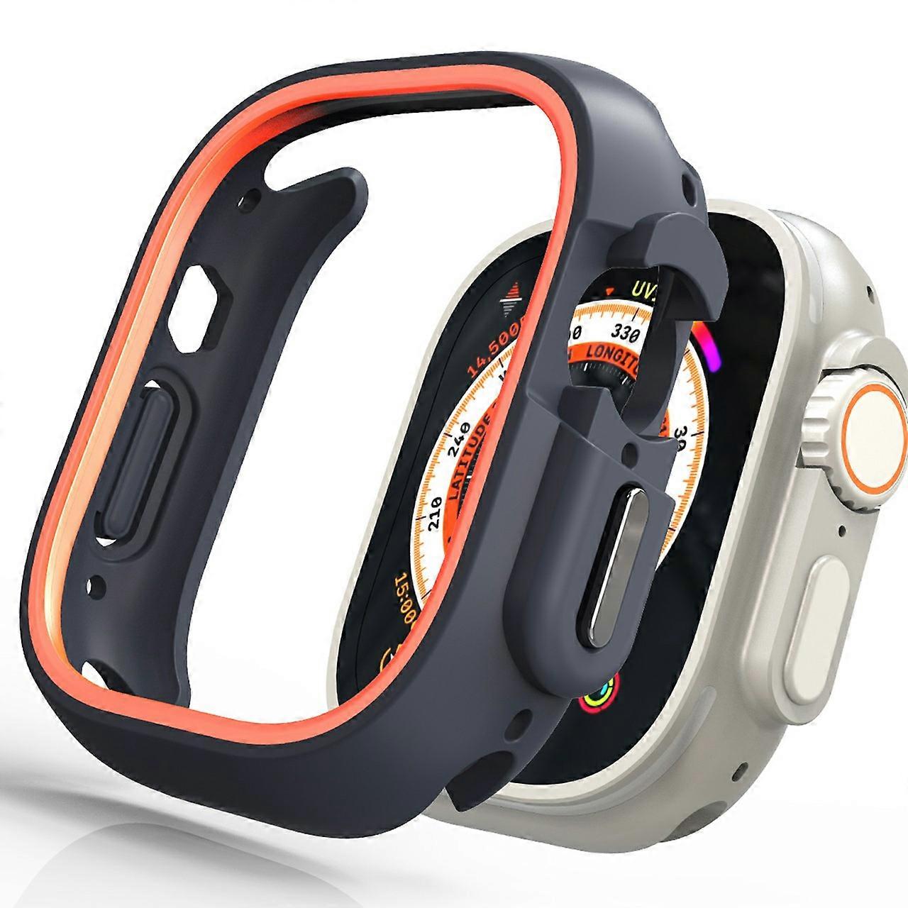 Για Apple Watch Ultra 2 49mm Ultra 49mm Watch Case Dual Color PC Protective Frame Πορτοκαλί