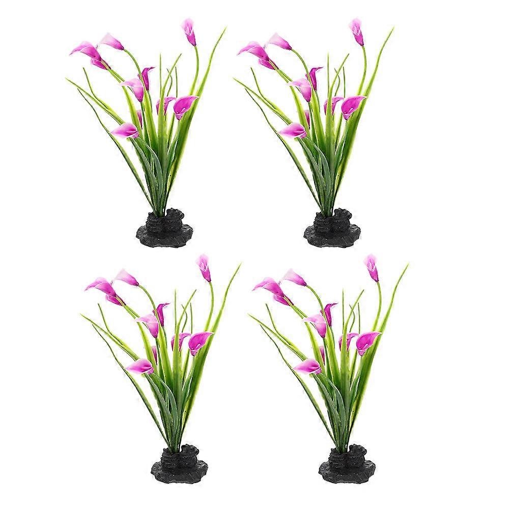 ديكور الجدول للمطعم ديكور الأزهار الاصطناعي تصميم نابض بالحياة للأطباق والأطباق 4 قطع