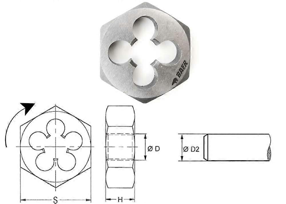 Hexagon Nut M 9 x 1.25  HSS  Hexagonal Die Thread Cutter Nut
