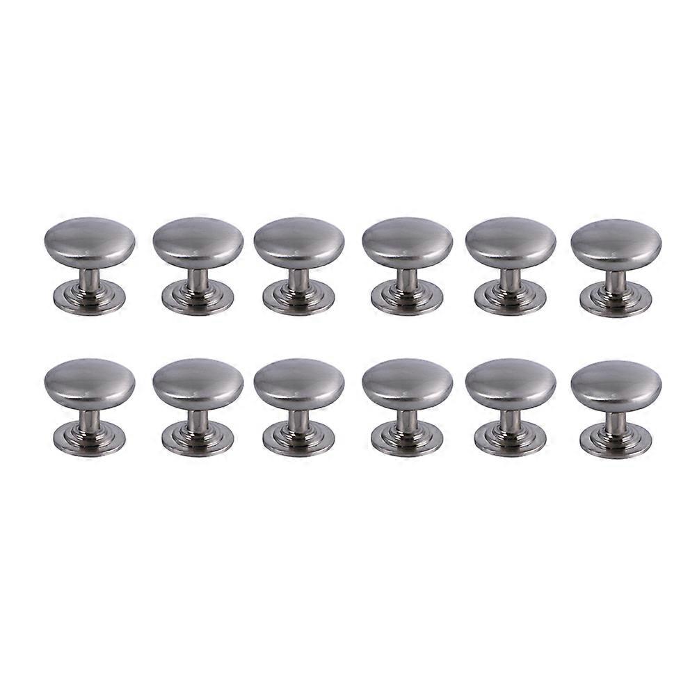 مقبض خزانة ثقب واحد 12 قطعة مقابض أبواب درج مستديرة مناسبة لعشاق DIY مواد قوية فضية