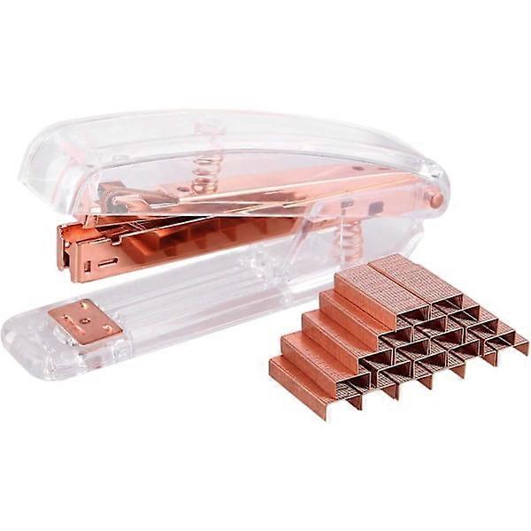 Office stapler, transparent spring stapler for desk with 1000 staples