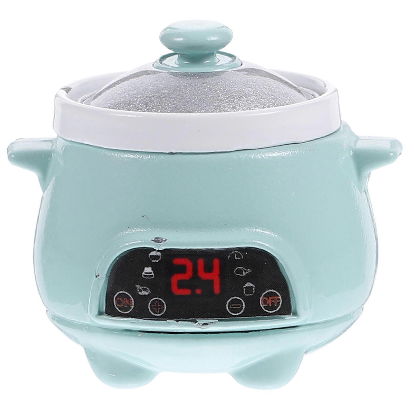 Light Green Miniature Rice Cooker Toy for Doll House Decoration with Details