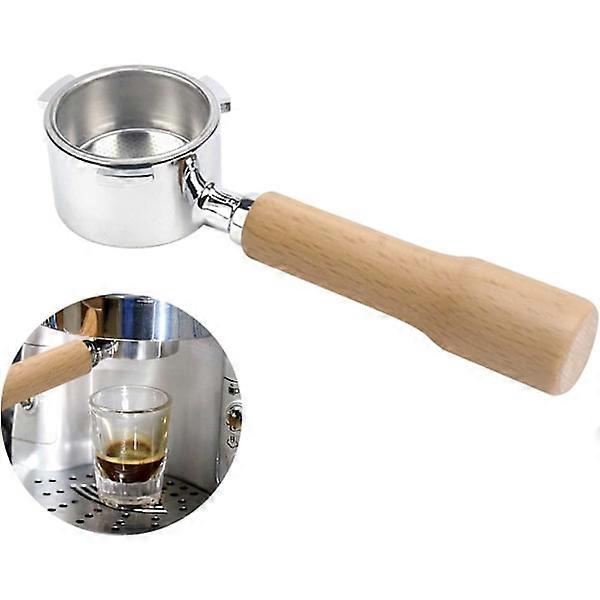 51mm bottomless coffee filter holder with filter basket and wood