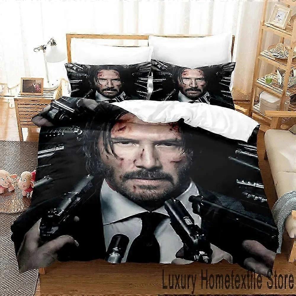 o811 Lakan John Wick Sängkläder Set Påslakan Påslakan Påslakan Örngott Täcke Storlek Pojkar Vuxen Sängkläder Set Lakan fVV811